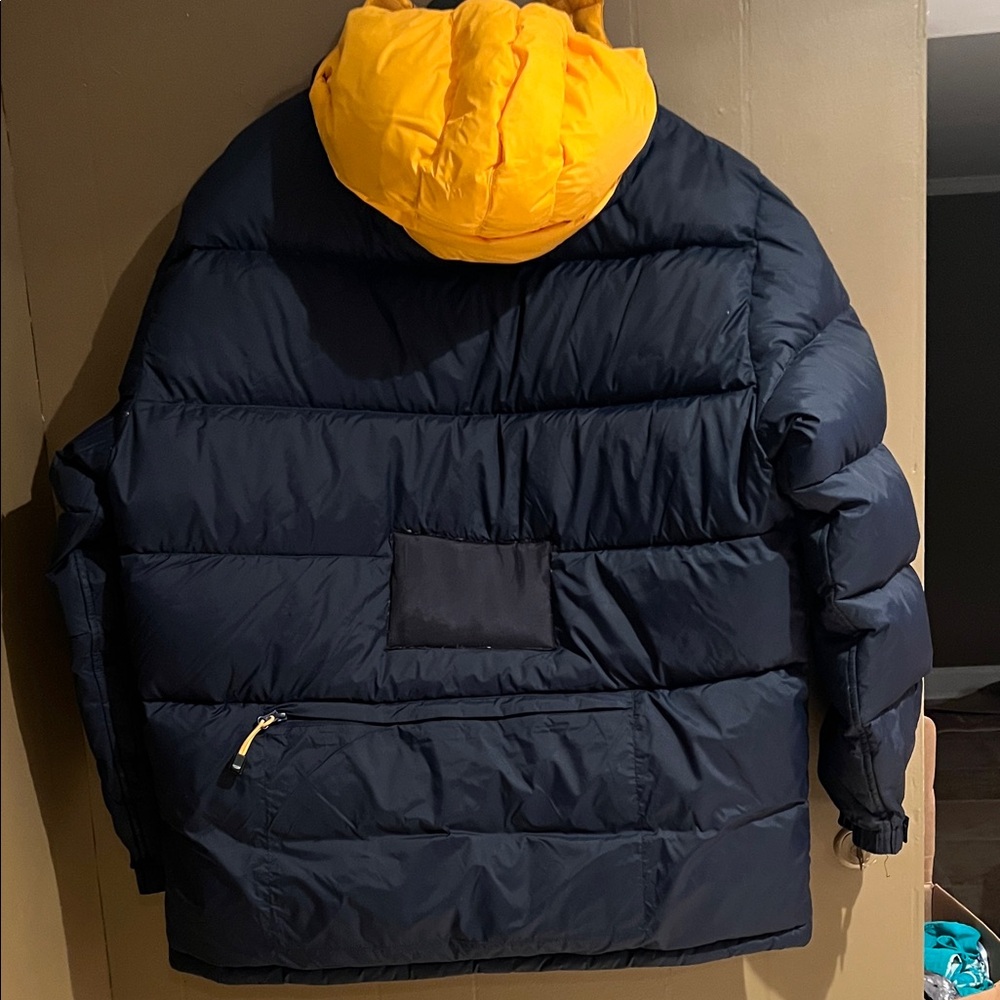 Guess Men's Vintage Deep Blue Reversible Down Hooded Puffer Parka Coat Sz L - Picture 12 of 16